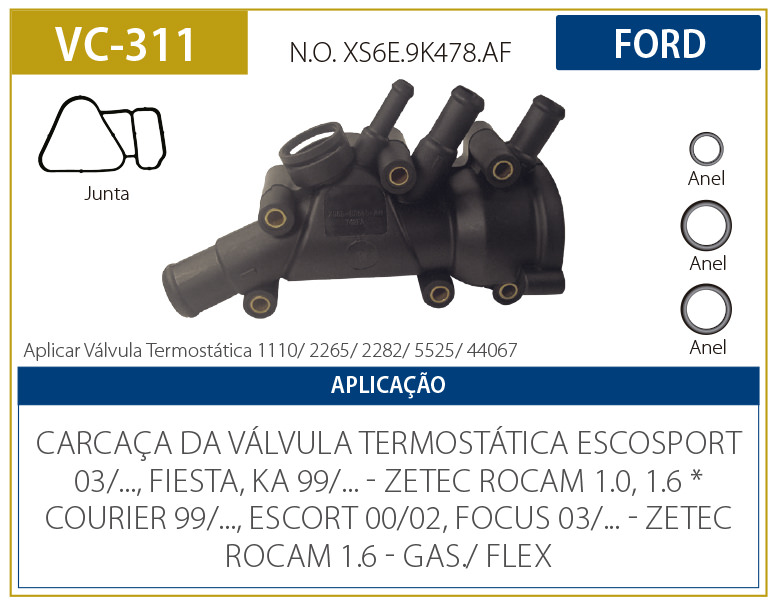 CARCACA VALVULA TERMOSTATICA UNO 1.0 1.3 1.5 84.. - VC254A  