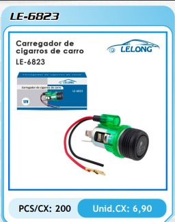 ACENDEDOR DE CIGARRO (ESQUEIRO) VERDE 12V - VPL6823 LELONG