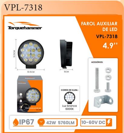 FAROL AUXILIAR LED REDONDO 14 LEDS 4.9 - VPL7318