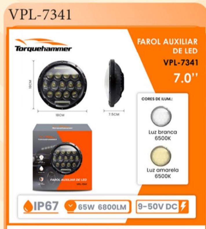 FAROL AUXILIAR LED REDONDO 13 LEDS 7 - VPL7341