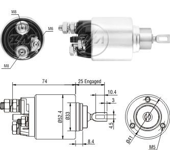 AUTOMATICO RELE MOTOR PARTIDA BOSCH MB SPRINTER- FIAT 12V - ZM1381  