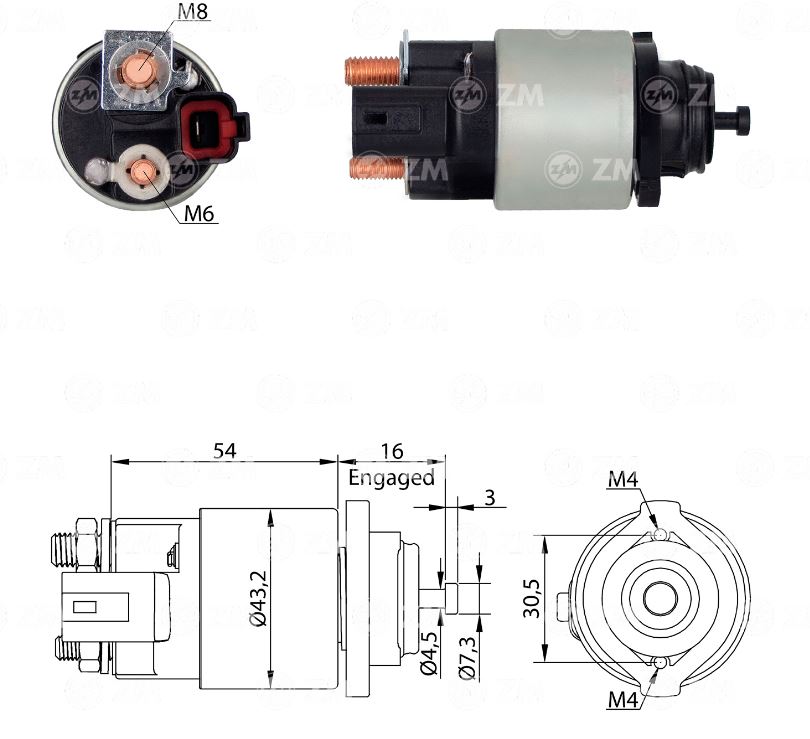 RELE MOTOR PARTIDA 12V HYUNDAI ELANTRA, SONATA - ZM1390
