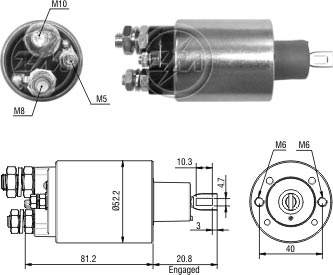 AUTOMATICO RELE MOTOR PARTIDA INDIEL MB FORD MSF 12V - ZM1485  