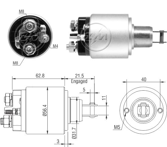 RELE DE PARTIDA ISKRA 12V.TRATOR DEUTZ - ZM1579   