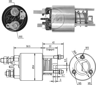 AUTOMATICO RELE MOTOR PARTIDA MARELLI PUNTO-UNO 12V - ZM1595  