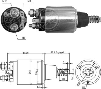 AUTOMATICO RELE MOTOR PARTIDA NEW HOLLAND 12V JF C/BORRA  - ZM1640  