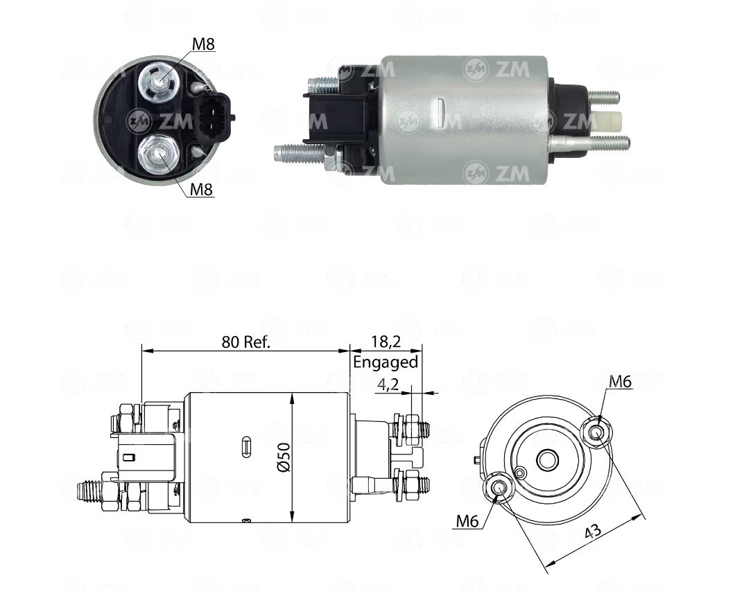 RELE MOTOR PARTIDA 12V GM BLAZER - ZM1669