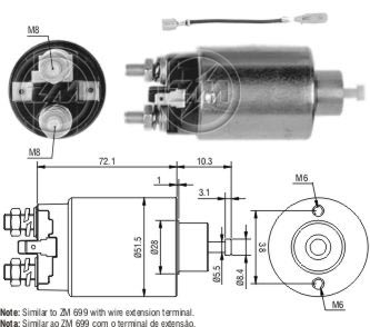AUTOMATICO RELE MOTOR PARTIDA MITSUBISCH MAZDA YALE 12V - ZM1699  