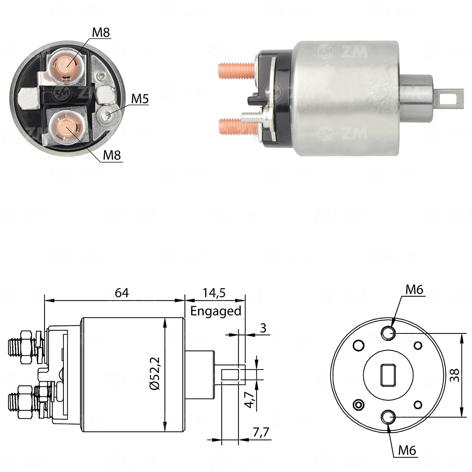 AUTOMATICO RELE MOTOR PARTIDA NISSAN/RENAULT - ZM1710 