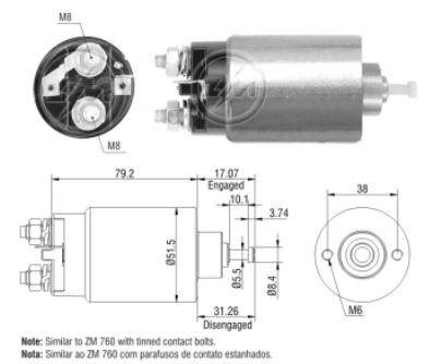 RELE DE PARTIDA 12V FORD TAURUS - ZM 1760