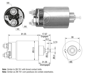 AUTOMATICO RELE MOTOR PARTIDA MOTORCRAFT 12V FORD FIESTA RANGER - ZM1761  