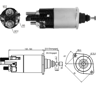 AUTOMATICO RELE MOTOR PARTIDA DELCO 38MT 24V C/BOB ATERRA - ZM1840  