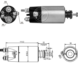 AUTOMATICO RELE MOTOR PARTIDA MITSUBISCHI CATERPILLAR 24V - ZM1897  