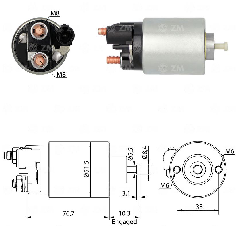 RELE DE PARTIDA 12V GM CAMARO, CORVETTE - ZM1991