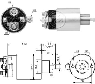 AUTOMATICO RELE MOTOR PARTIDA MITSUBISHI FOCUS-NEW FIESTA - ZM1995  