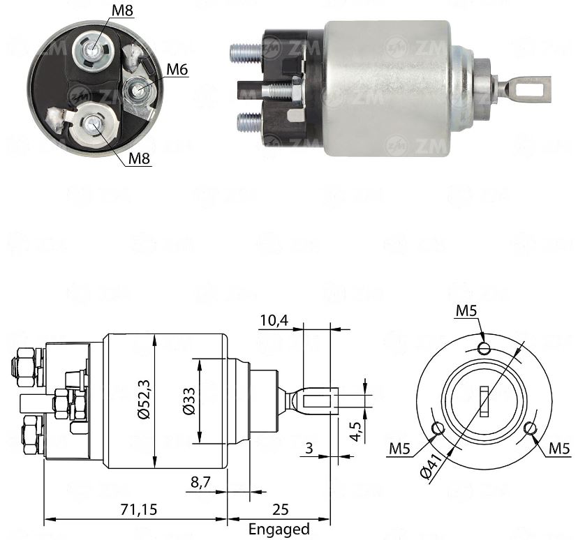 RELE DE PARTIDA 12V MERCEDES-BENZ A180 C160 - ZM 2371