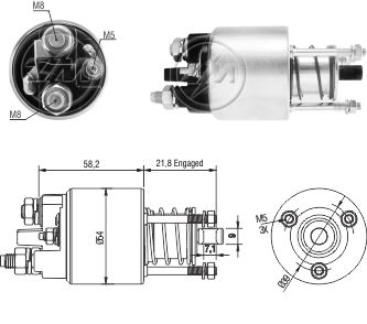 AUTOMATICO RELE MOTOR PARTIDA MARELLI PEUGEOT 206-207-307 - ZM2397  
