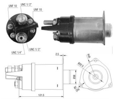 RELE DE PARTIDA 12V FORD MASSEY FERGUSON - ZM 2452