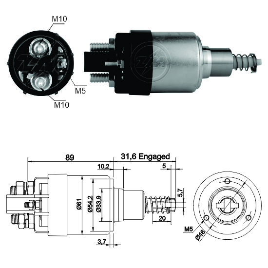 AUTOMATICO RELE MOTOR PARTIDA BOSCH TRATOR JOHN DEERE 12V - ZM2653