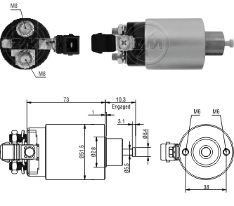 AUTOMATICO RELE MOTOR PARTIDA MITSUBISHI S10 MWM 12V - ZM2695  