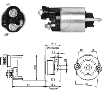 AUTOMATICO RELE MOTOR PARTIDA DENSO CIVIC 01-07 1.7 12V - ZM2705  