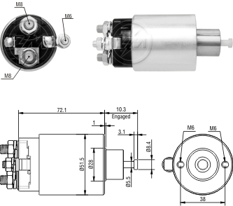 AUTOMATICO RELE MOTOR PARTIDA FORD/GM - ZM2795