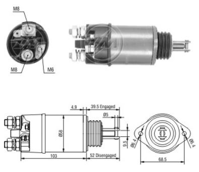 RELE DE PARTIDA TRATOR JOHN DEERE 12V.  - ZM2801