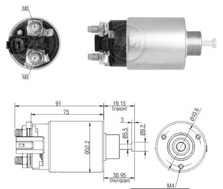 AUTOMATICO RELE MOTOR PARTIDA DELCO HYUNDAI GENESIS 12V  - ZM2866  