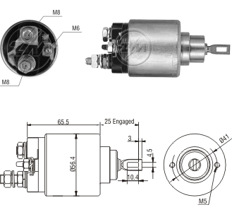 AUTOMATICO PARTIDA 12V 2 FUROS AUTOMATICO GROSSO FIAT DOBLO UNO - ZM2974 ZM