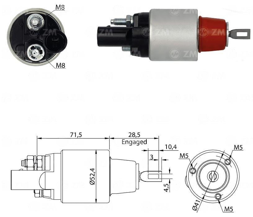 RELE DE PARTIDA 12V AUDI A4 A5 Q5 - ZM 3383
