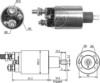 AUTOMATICO MOTOR PARTIDA INDIEL M100R VOLKSWAGEN CUMMINS 24V - ZM3485  