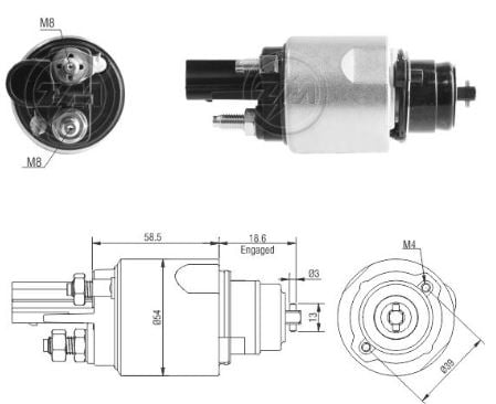 AUTOMATICO RELE MOTOR PARTIDA VALEO AMAROK 2010 TDI 12V - ZM3498  
