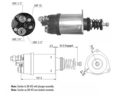 RELE MOTOR PARTIDA 37MT 12V FORD CARGO - ZM352