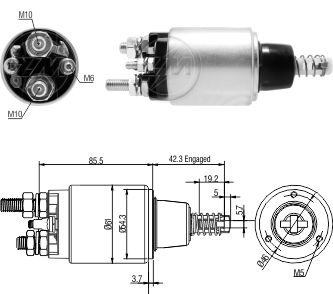 AUTOMATICO RELE MOTOR PARTIDA BOSCH FORD CARGO 11.. 24V  - ZM3536  