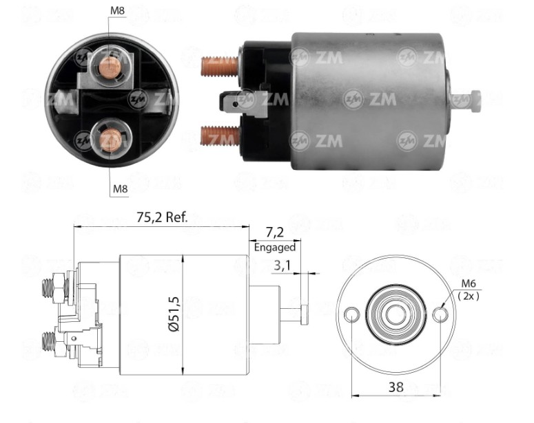  RELE  DE PARTIDA  12V L 200/FULLBACK/PAJERO- ZM3669