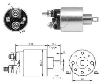 AUTOMATICO RELE MOTOR PARTIDA HITACHI PALIO-PUNTO-SIENA  - ZM3710  