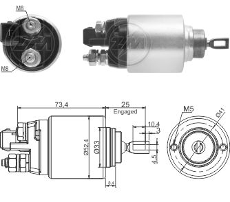 AUTOMATICO RELE MOTOR PARTIDA BOSCH GOL-FOX-KOMBI 06.. 12V - ZM382  