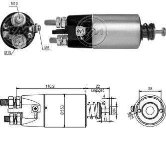 AUTOMATICO RELE MOTOR PARTIDA MITSUBISHI VOLVO 240 24V - ZM3897  
