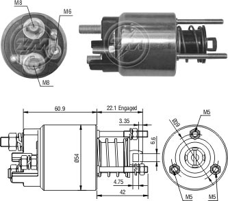 AUTOMATICO RELE MOTOR PARTIDA MARELLI FIESTA KA 12V  - ZM395   