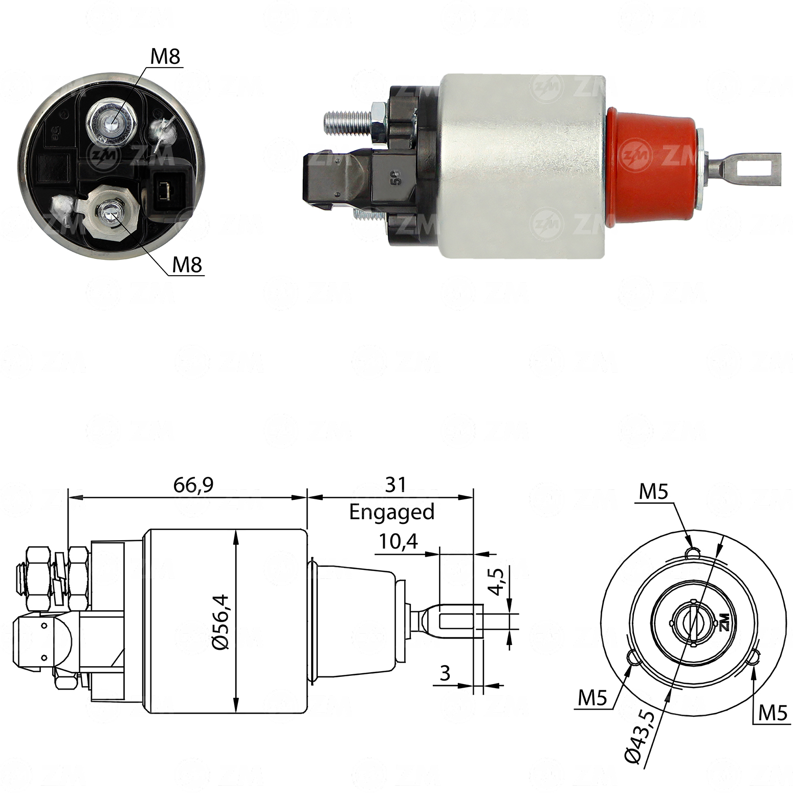 RELE DE PARTIDA FORD F250 MWM - ZM - ZM3972