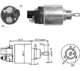 AUTOMATICO RELE MOTOR PARTIDA BOSCH HILLUX 3.0 05.. 12V - ZM3978  