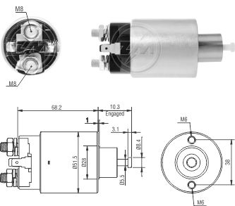 AUTOMATICO RELE MOTOR PARTIDA MITSUBISHI GALANT ASX 12V   - ZM3995  