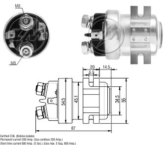 RELE AUXILIAR MOTOR PARTIDA UNIVERSAL 200A 12V - ZM403   
