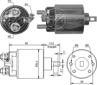 AUTOMATICO RELE MOTOR PARTIDA HITACHI CORSA-VECTRA 96-00  - ZM410  