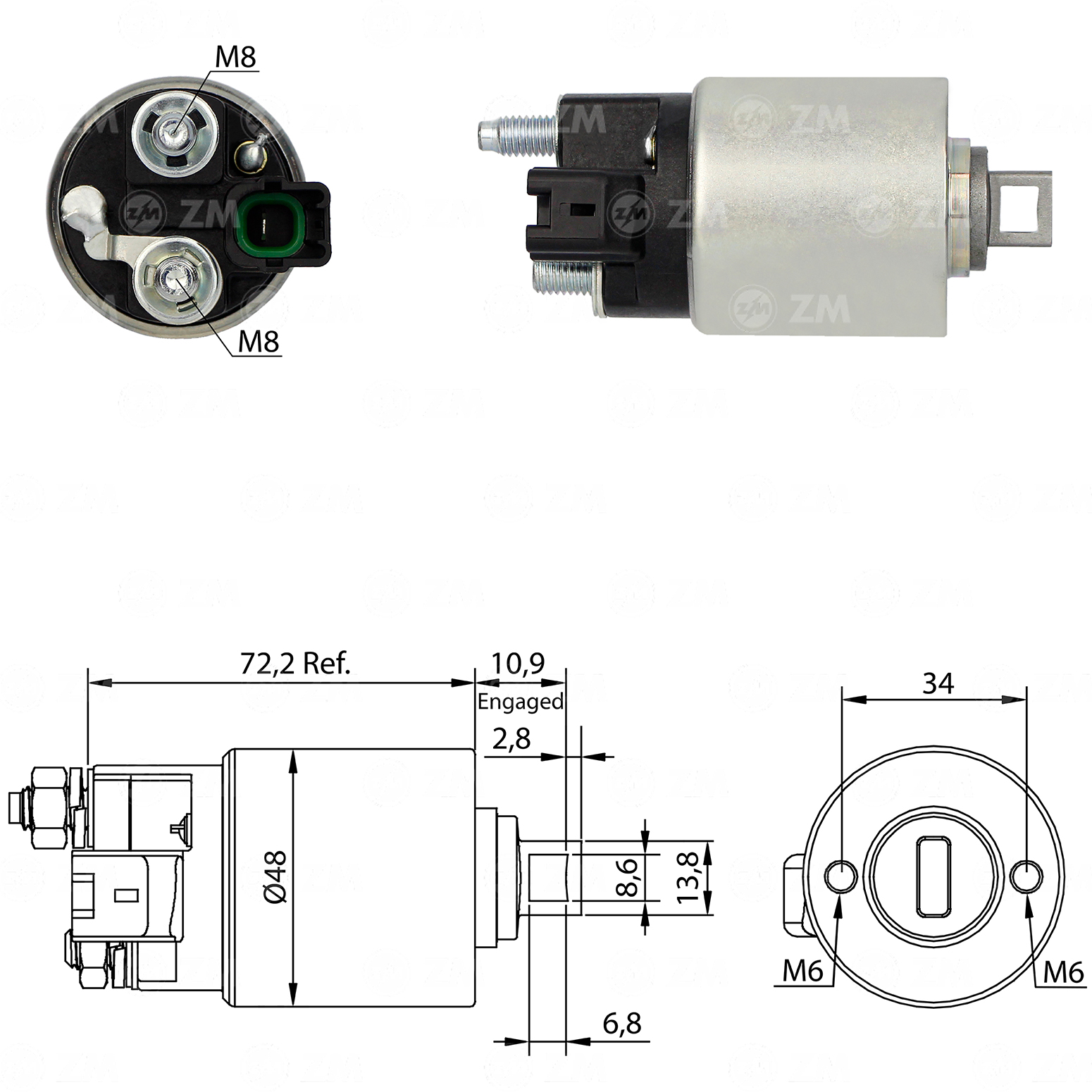 AUTOMATICO RELE MOTOR PARTIDA SISTEMA DENSO TOYOTA HILUX - ZM425