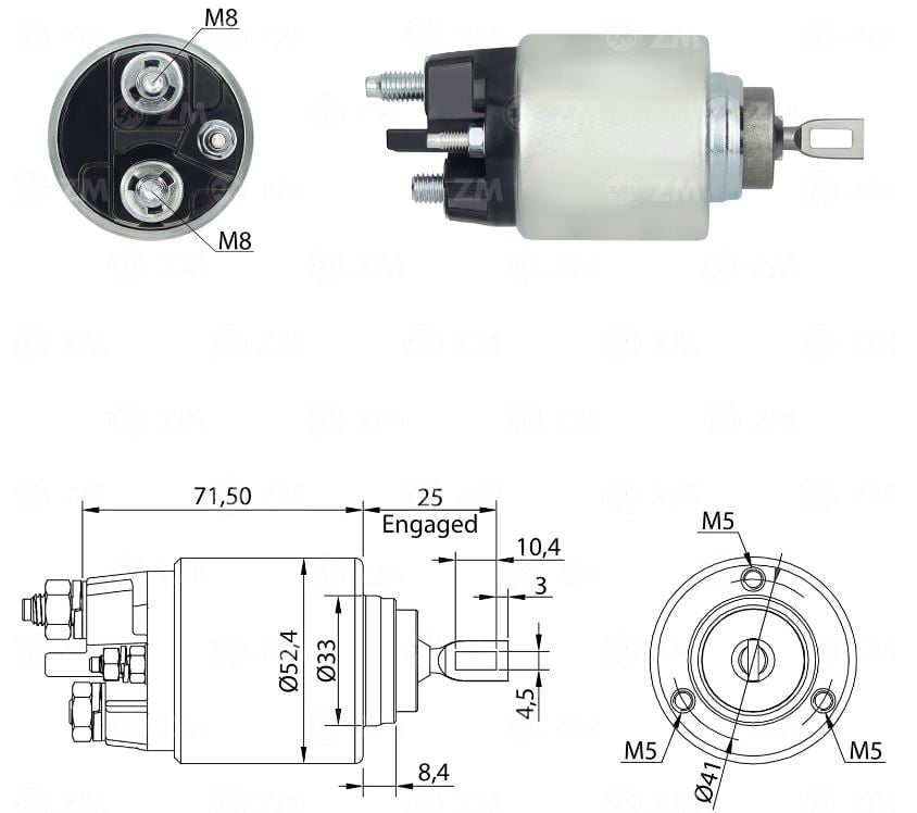 AUTOMATICO RELE MOTOR PARTIDA BOSCH FIAT DUCATO  PEUGEOT BOXER  - ZM4382