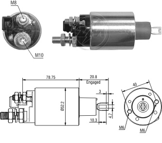 AUTOMATICO RELE MOTOR PARTIDA INDIEL FORD F250 M93R 12V  - ZM4482  