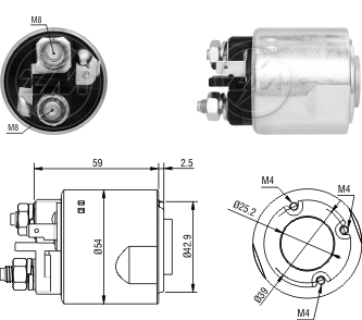AUTOMATICO RELE MOTOR PARTIDA VALEO KIA BONGO - HR 12V  - ZM4491  