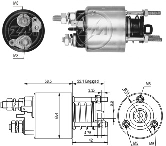 AUTOMATICO RELE MOTOR PARTIDA FIAT MARELLI TEMPRA-UNO 12V - ZM4595  