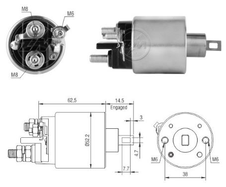 AUTOMATICO RELE MOTOR PARTIDA HITACHI PALIO-SIENA-UNO 12V - ZM4710  